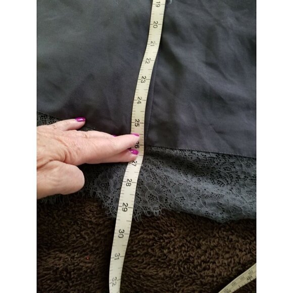 Divided H&M Gray Sheer Open Front Jacket/Cardigan Lace Trim 3/4Sleeve Size 4 - Picture 7 of 7